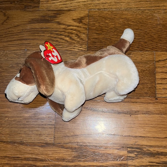 Ty Beanie Baby Basset Hound Vintage 1990s Tracker Rare With Tush Tag - Picture 3 of 11